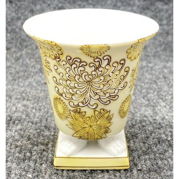 Andrea Porcelain Cache Sadek Chinoiserie Footed 5' Hand Painted Vase 3.25" Japan - Picture 1 of 9